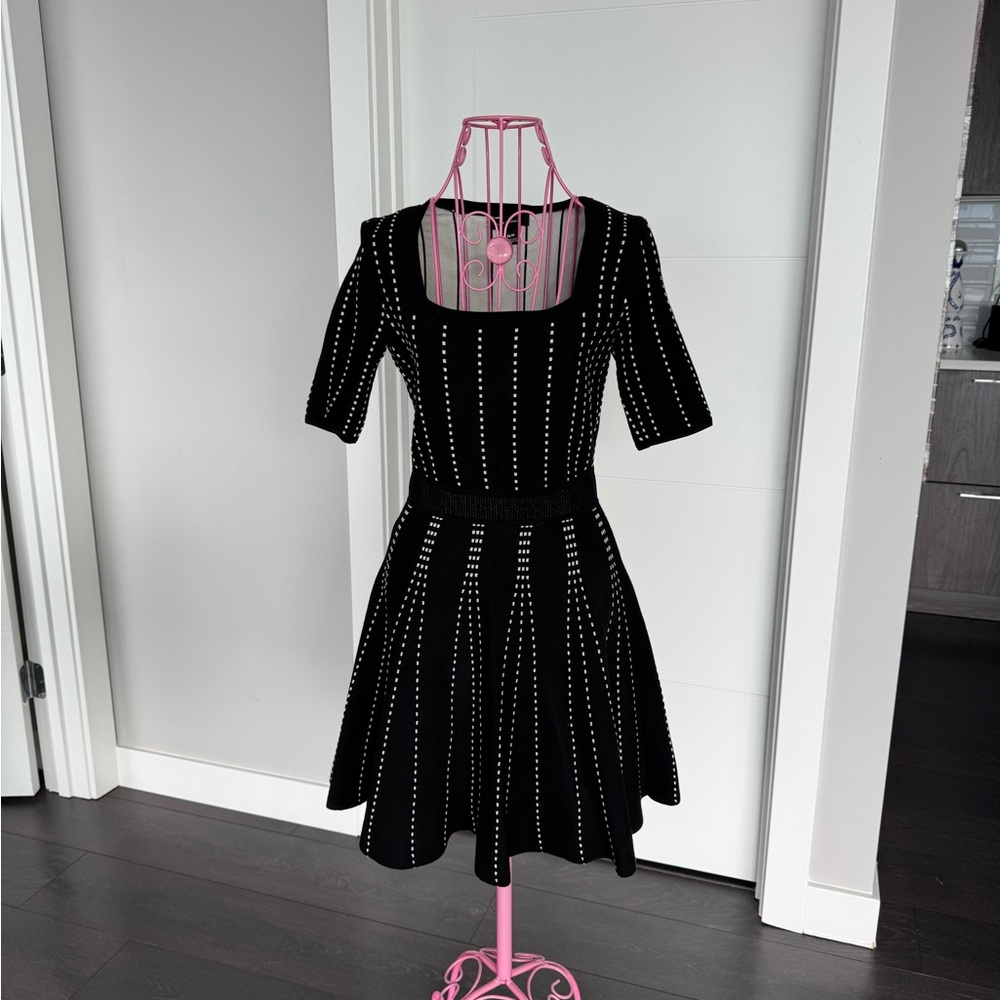 Club Monaco Black Dress with White Dots